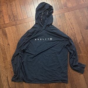 Hurley Navy Hooded Long Sleeve Pullover with Logo